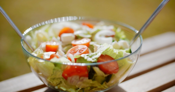 Bowl of Fresh Mixed Green Salad