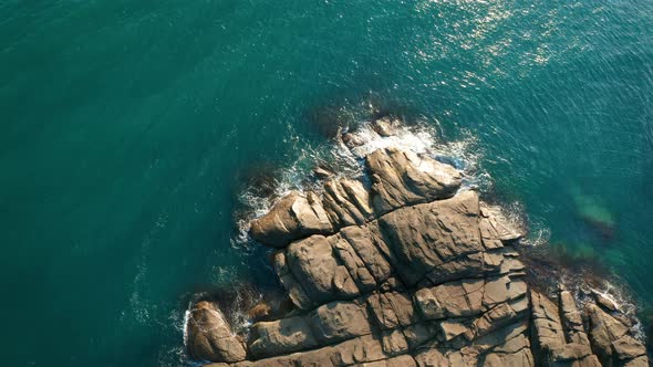 Aerial fly over beautiful sea cliffs