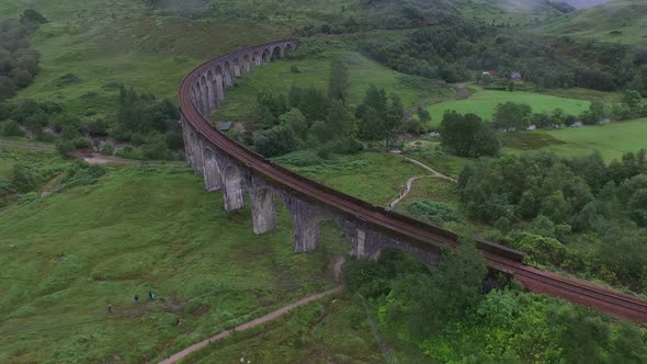 Aerial view of  Glenfinnan Viaduct