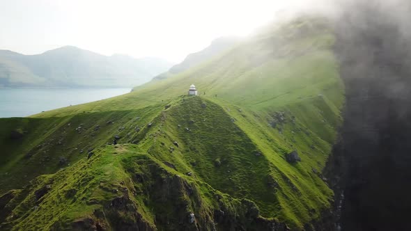 Aerial View of Kalsoy Island Faroe Islands