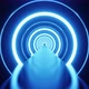 Reverse Moving Through The Blue Ring Tunnel Background Vj Loop 4K - VideoHive Item for Sale