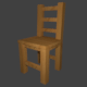 Low-Poly Wooden Chair - 3DOcean Item for Sale