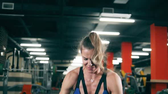 Athlete Holds a Training Ball During Crossfit