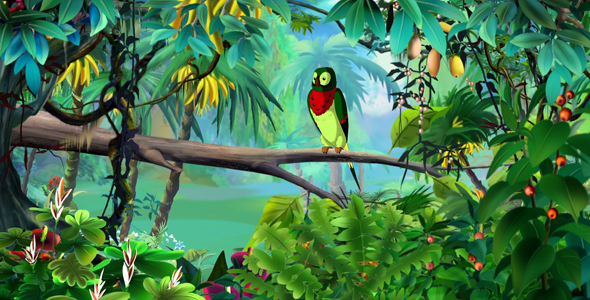 Colorful Parrot in a Jungle