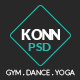 KONN - One Page PSD Template for Gym, Yoga & Dance - ThemeForest Item for Sale
