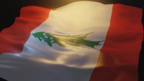Lebanon Flag Low Angle View
