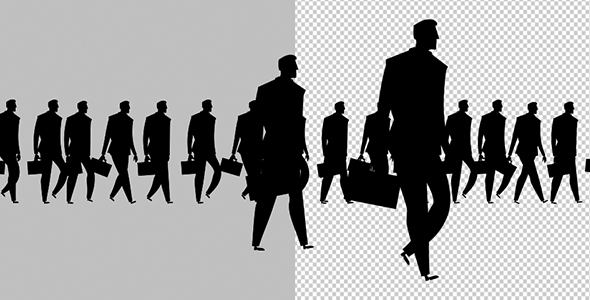 Black Silhouettes Of Businessmen's People