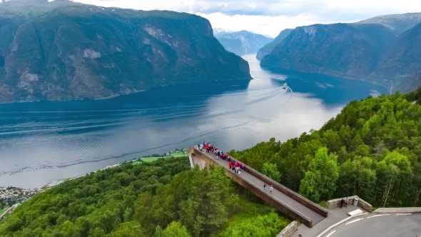 Stegastein Lookout Beautiful Nature Norway.