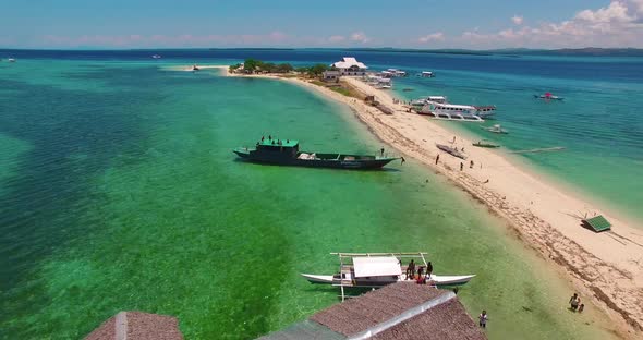 Flight Over the Island. Pandanon Island. Cebu