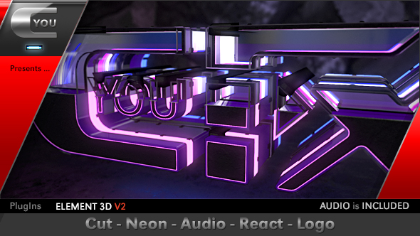 Cut Neon Audio React Logo alt