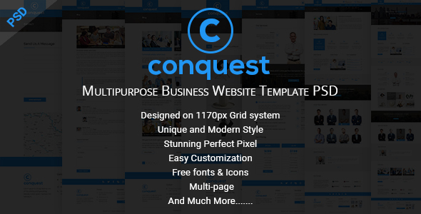 CONQUEST – Multipurpose Business Website Template PSD – 1 Sold!