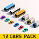 Cartoon Low Poly City Cars Pack - 3DOcean Item for Sale