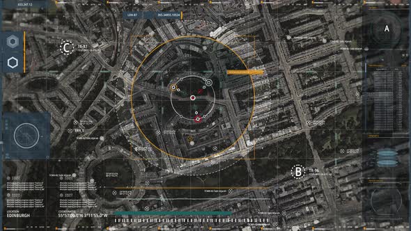 Modern Satellite Surveillance Target Tracking Software Focuses On City Park Area alt