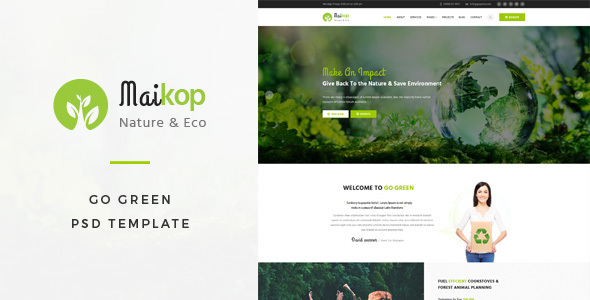 Maikop : Go Green PSD Template