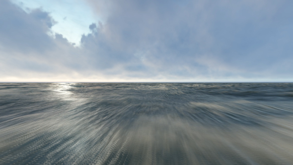 Wavy Sea and Moving Clouds