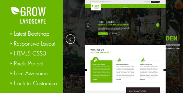 Grow - Landscaping and Gardening HTML Template