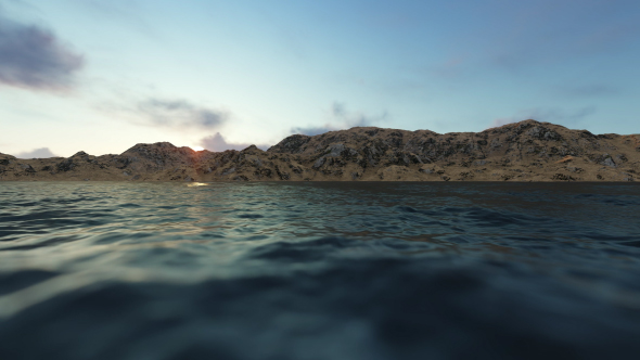 Mountain and Wavy Sea alt