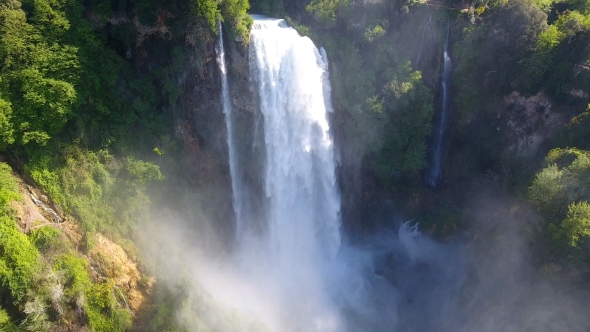 Aerial View of Marmore's Falls in Umbria, Italy