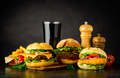 Different Burgers with Cola Fast Food - PhotoDune Item for Sale