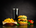 Tasty Looking Cheeseburger with Cola and French Fries - PhotoDune Item for Sale