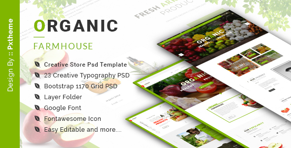 Organic Store PSD Template – 1 Sold!