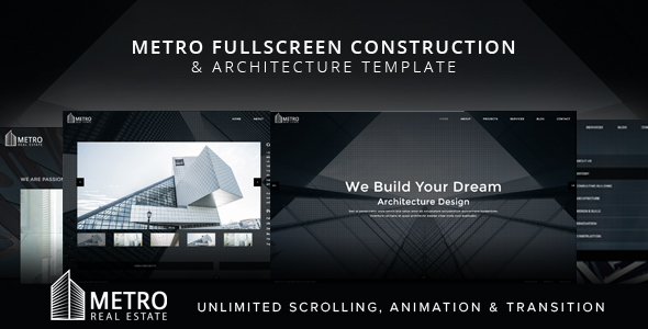 Metro Fullscreen Construction and Architecture Template