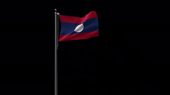 Laos Flag With Alpha 4K