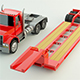 Low Poly Lowboy Trailer & Truck - 3DOcean Item for Sale