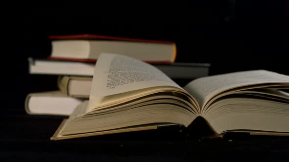 Old book's page turning, Slow Motion alt