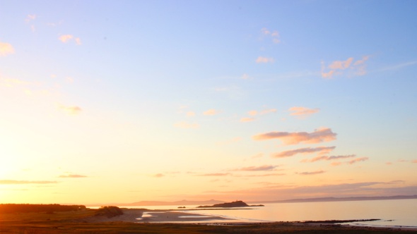 Scottish timelapse overlooking Fidra Lighthouse on the River Forth in North Berwick