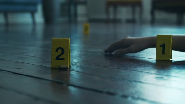 Closeup of a Crime Scene in a Deceased Person's Home.