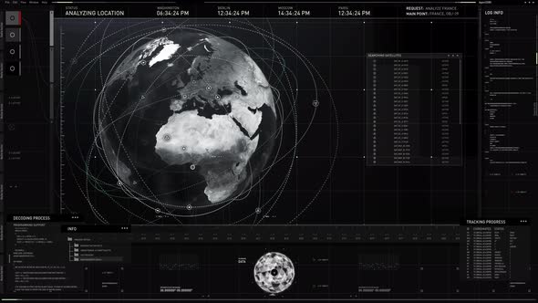 Scanning tech matrix detects satellite signal position above the military base alt
