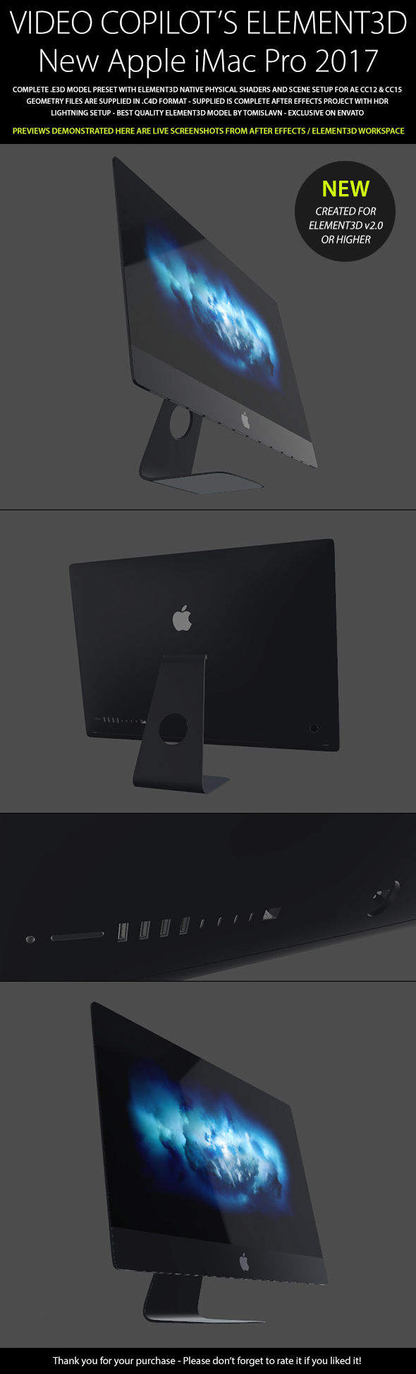 Element3D - Apple iMac Pro 2017