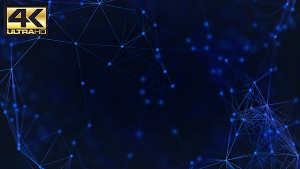 Abstract Dark Blue Digital Internet Social Network Background 4K alt