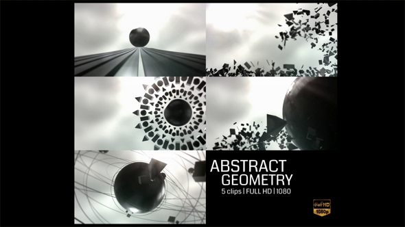 Abstract 3D Geometry Object Black and White Background