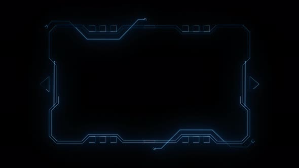 Hud Frame Digital Technology Plexus Lines, Alpha Channel alt