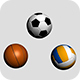 Three Sport Balls: Football, Volleyball and Basketball - 3DOcean Item for Sale