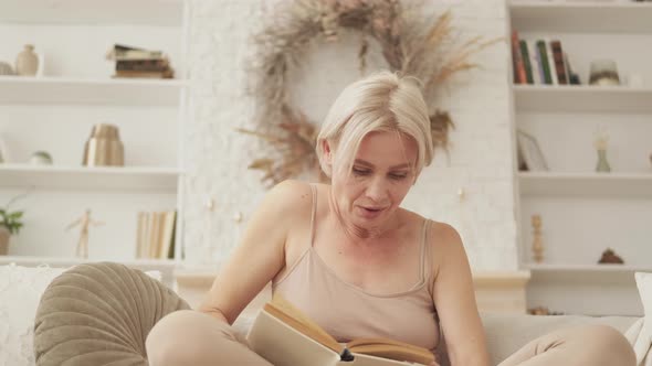 Interesting Book Inspired Woman Enjoying Rest