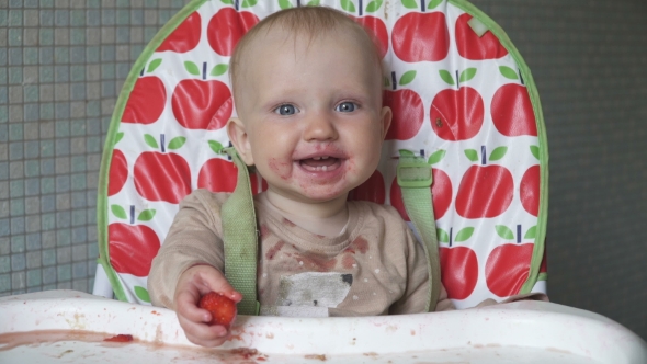 Little Happy Baby Dirty Face