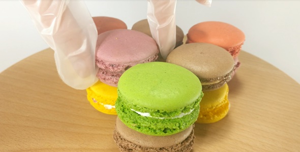 Colorful Macaroons on Stand