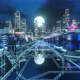 Seamless Looped Animation of Futuristic City Nft Illustration or Cyberpunk - VideoHive Item for Sale