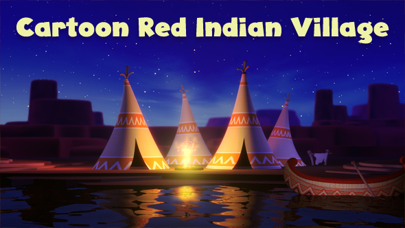 Cartoon Red Indian Village Loop