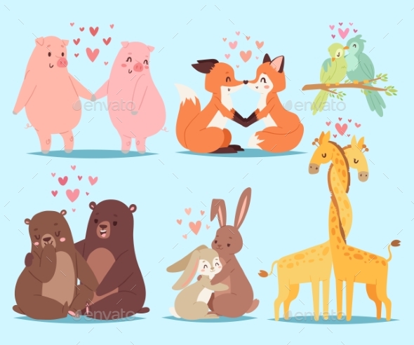 Animals Couple in Love Valentines Day Holiday