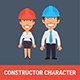 Constructor Character Engineer Woman and Engineer Man - GraphicRiver Item for Sale