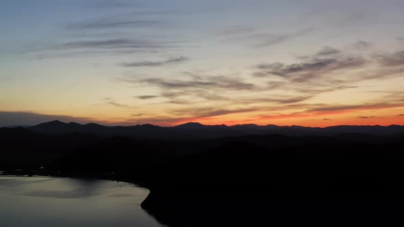 Sunset Over the Mountain Range