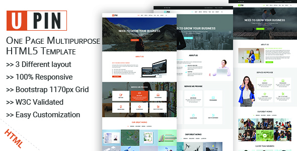 Upin - One Page Multipurpose business Template