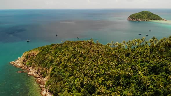 Aerial Drone View Small Koh Ma Island