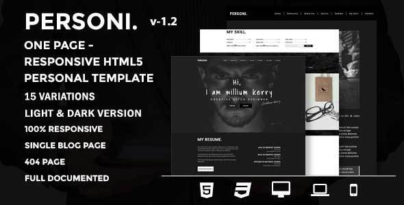 Personi | One Page - Responsive HTML5 Personal Template