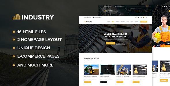 Industry - Minimal factory HTML Template