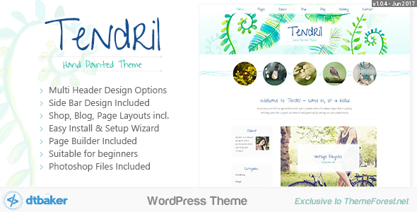 Tendril Watercolor -  Blog & Shop